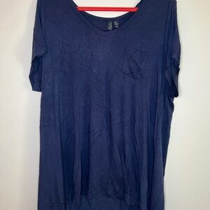 High-Low Oversized Navy Top